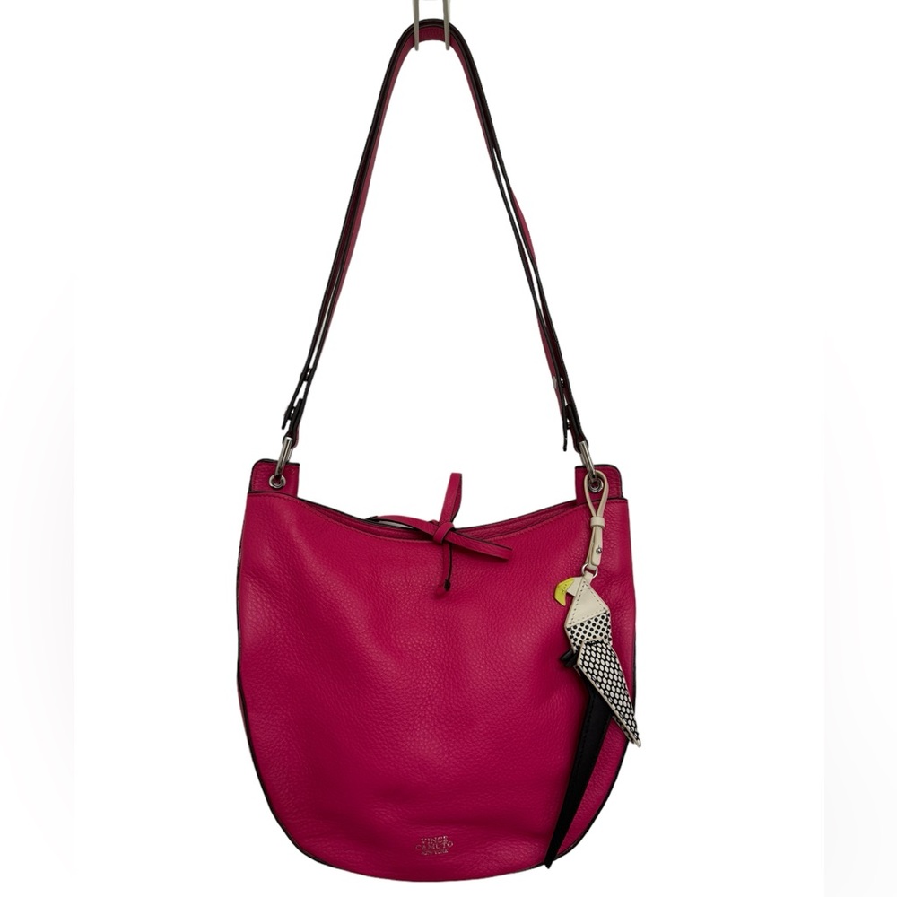 Vince Camuto Convertible Crossbody & Shoulder Purse - Hot Pink w/ bird keychain